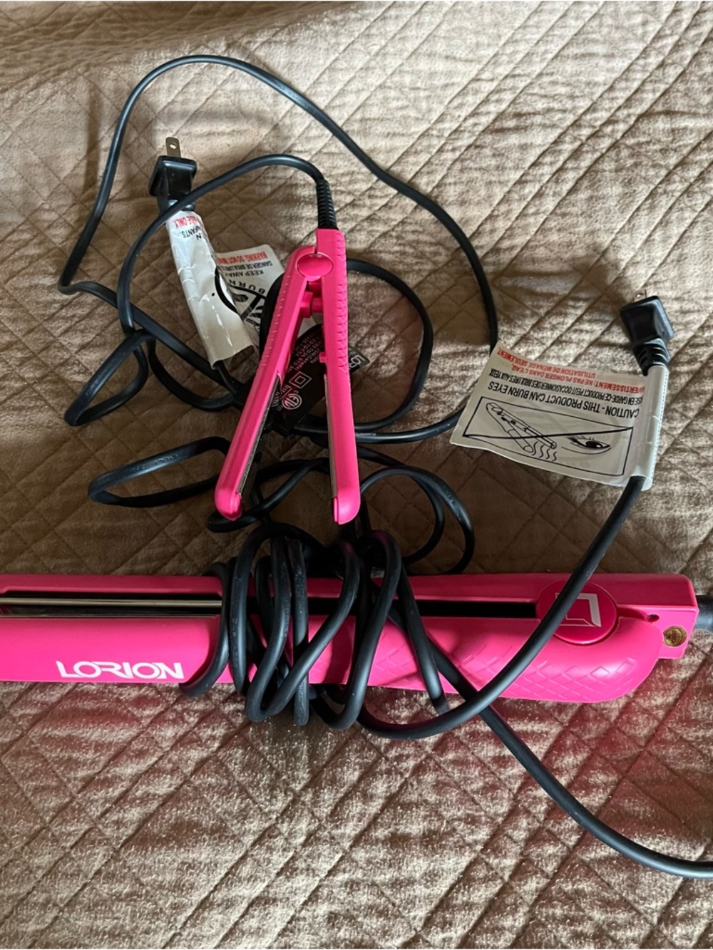 LORION Bright Pink maxi Plus Mini Hair Straightener Both one price